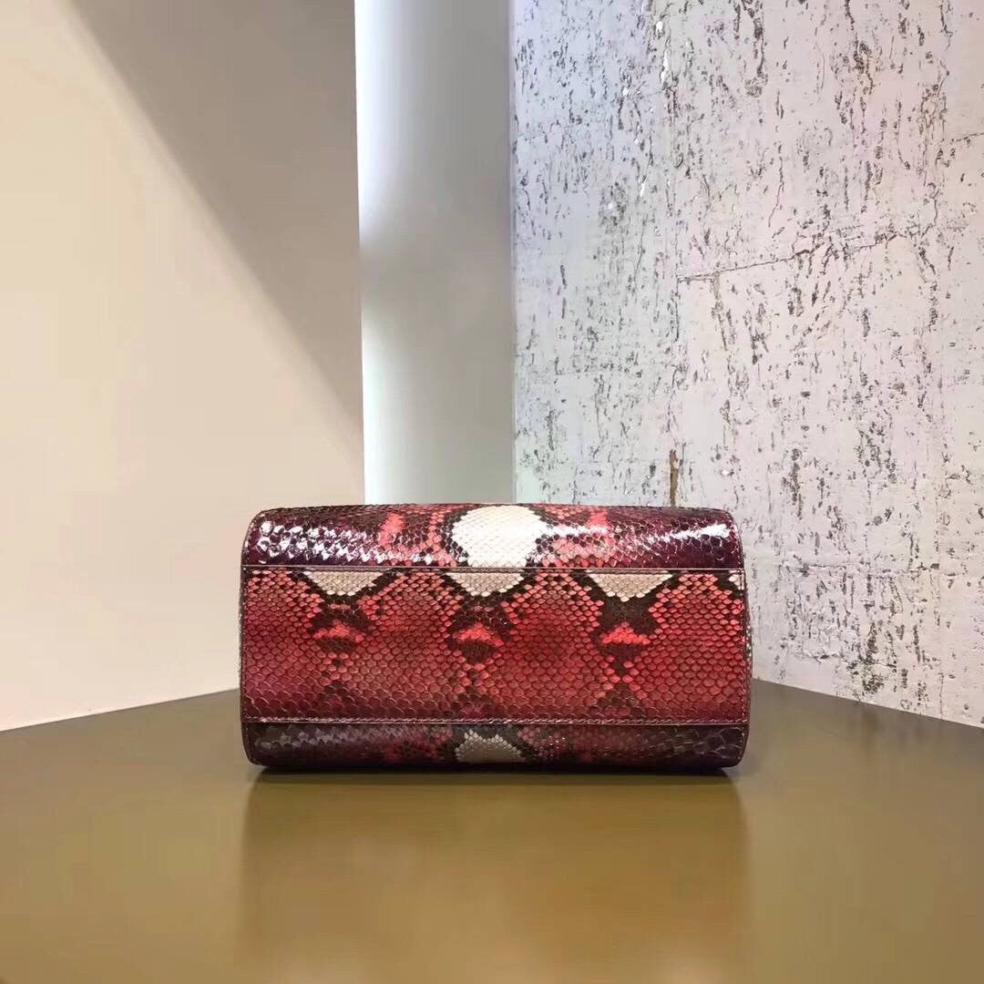 Fendi MINI PEEKABOO handbag in hand-painted Red python