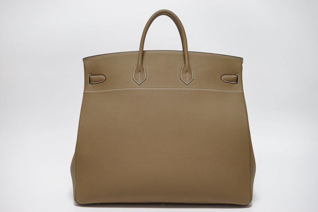 Hermes Hac 50 Travel Bag Etoupe Togo Leather Gold Hardware