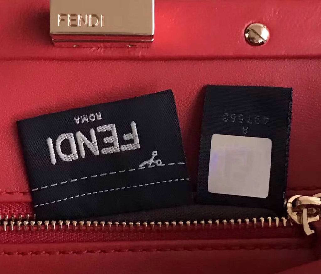 Fendi MINI PEEKABOO handbag in hand-painted Red python