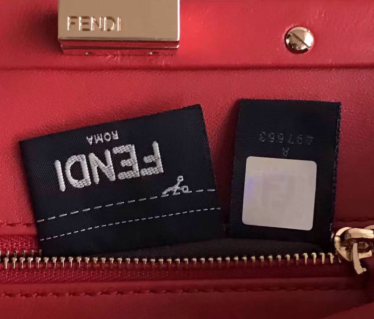 Fendi MINI PEEKABOO handbag in hand-painted Red python