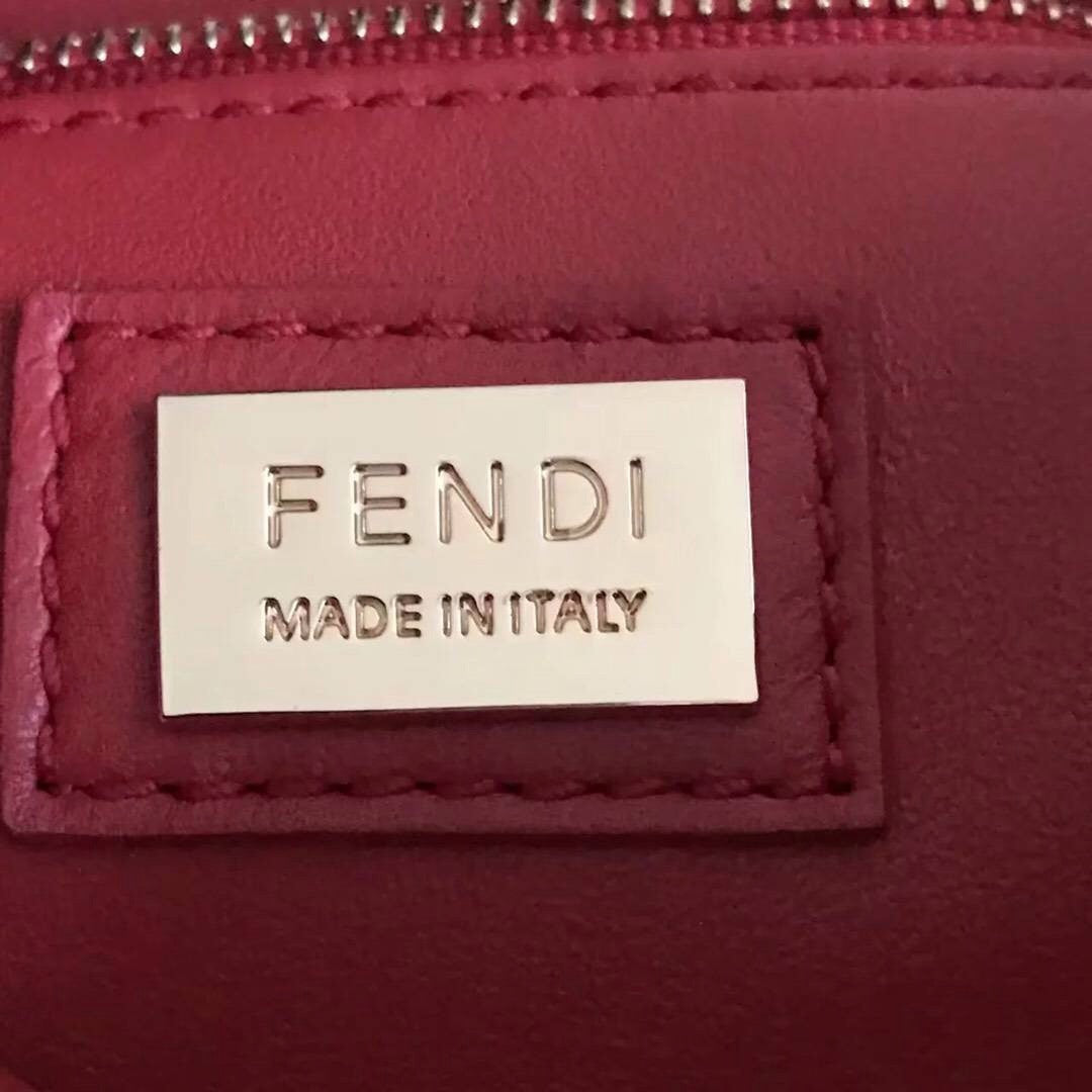 Fendi MINI PEEKABOO handbag in hand-painted Red python