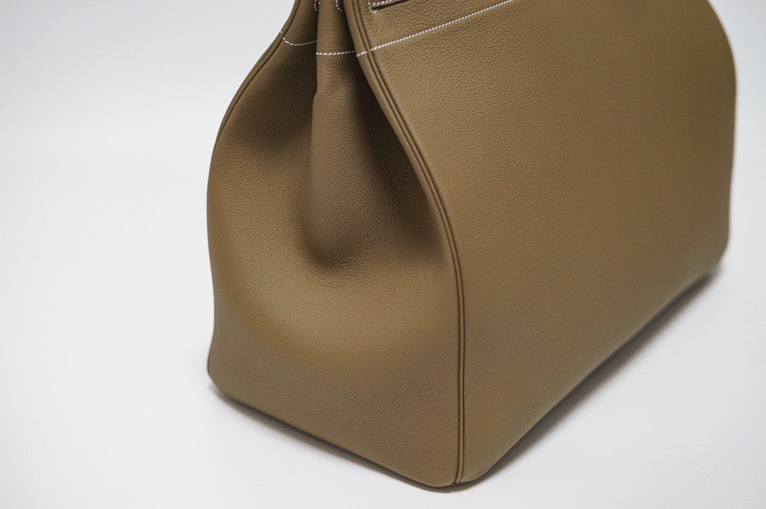 Hermes Hac 50 Travel Bag Etoupe Togo Leather Gold Hardware