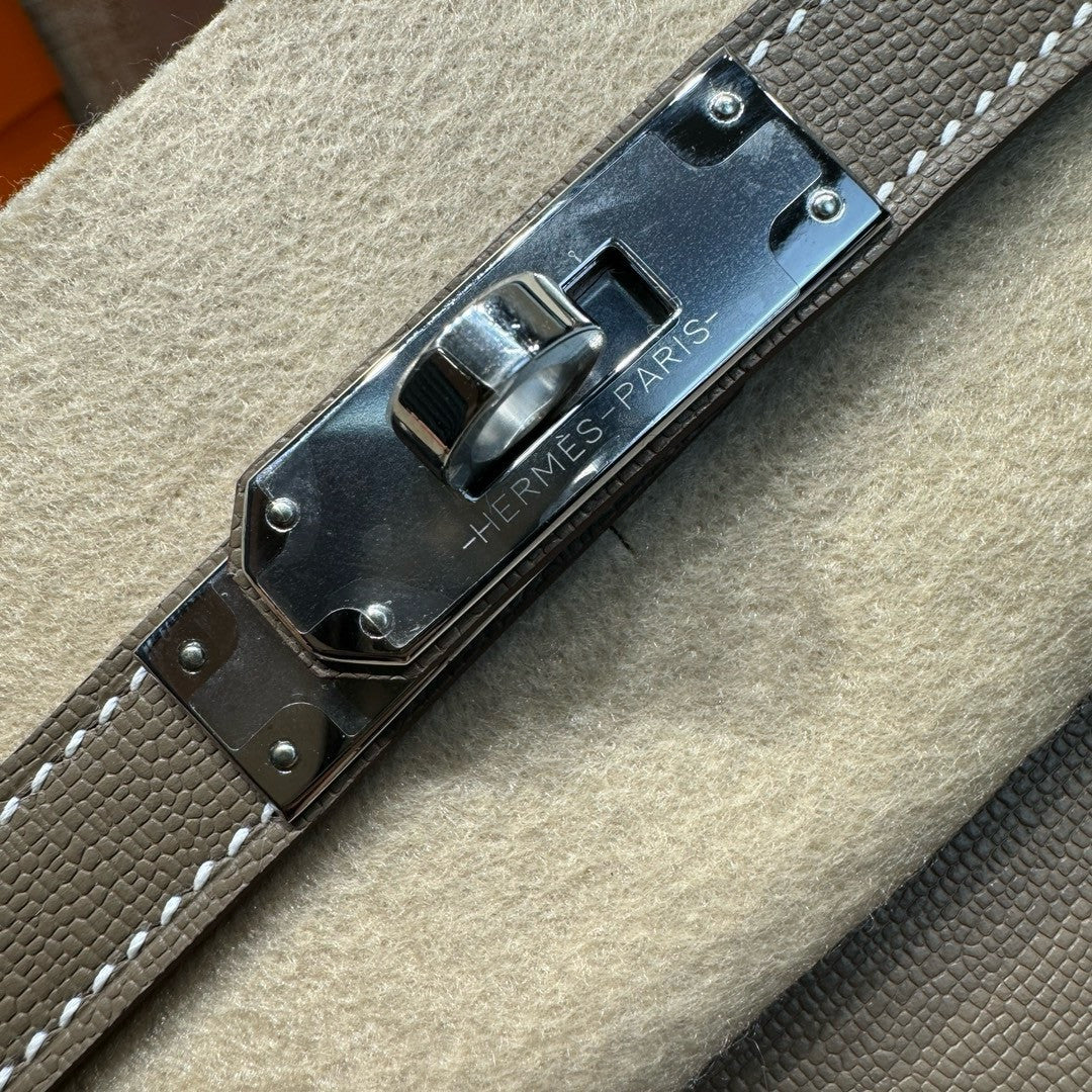 Hermes Kelly Elan Shoulder Strap Bag Etoupe Palladium Hardware