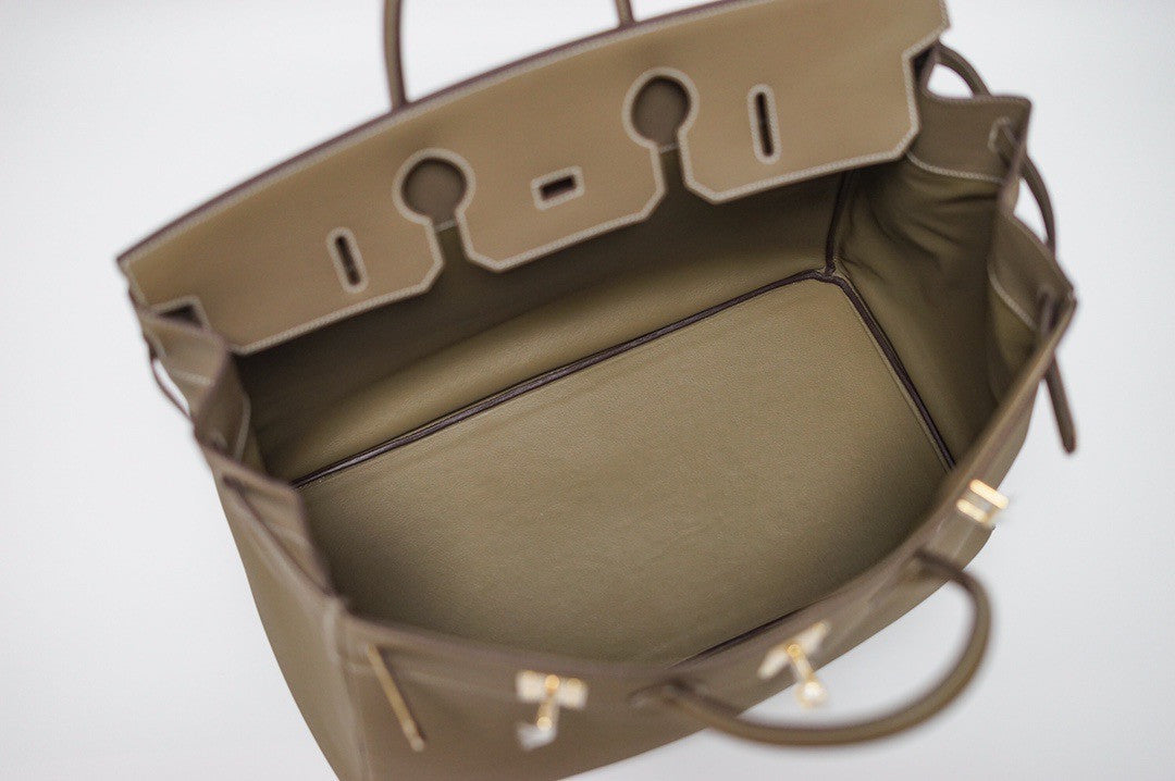 Hermes Hac 50 Travel Bag Etoupe Togo Leather Gold Hardware