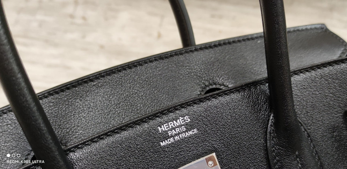 [Exclusive] Hermes Black Birkin Lakis 30 Bag with palladium hardware