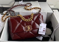 CHANEL 19 Flap Bag with Burgundy Shiny Crumpled Calfskin