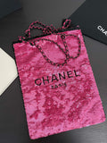 Chanel Sequins Shopping Bag Dark Pink SS2024