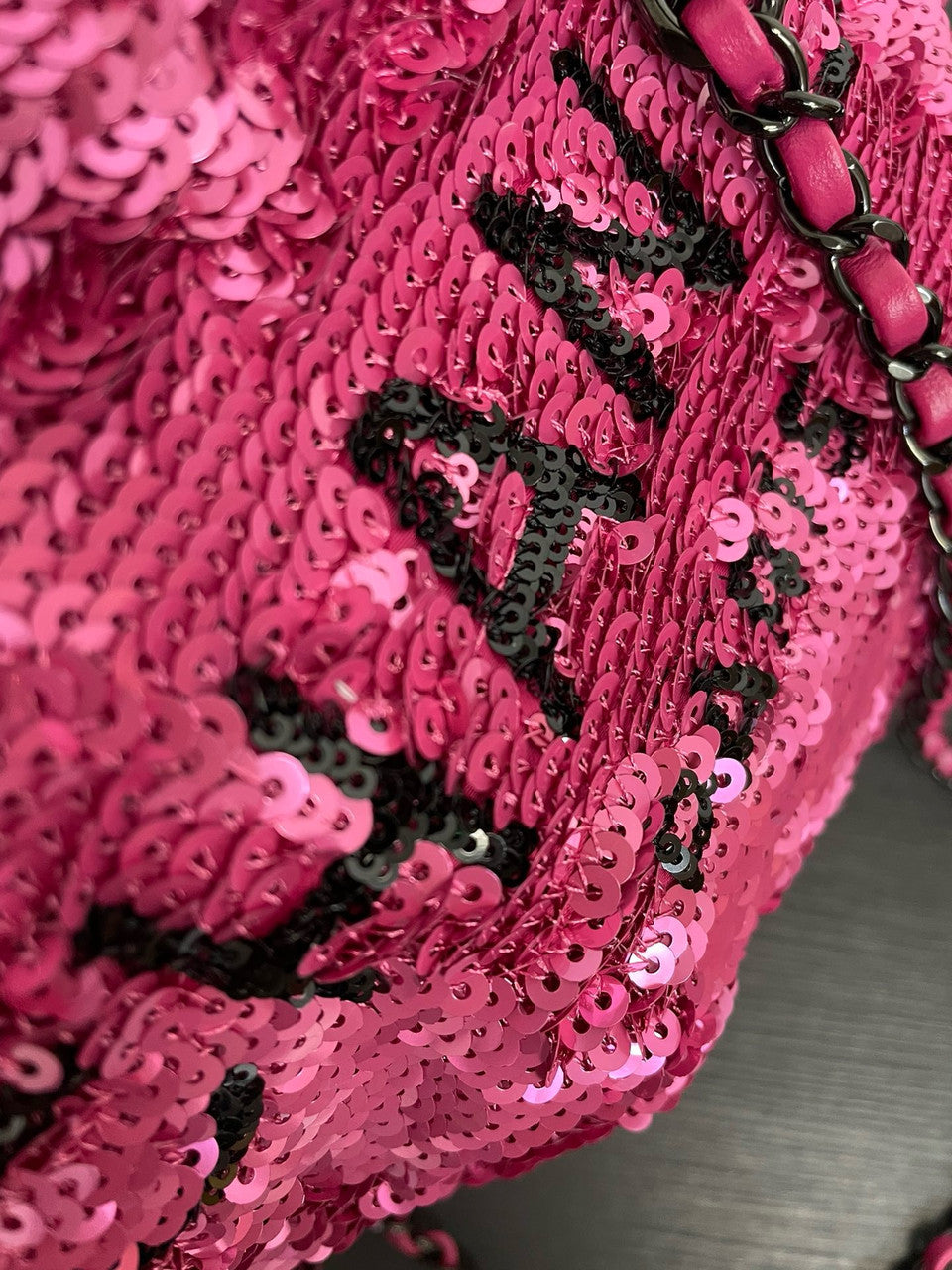 Chanel Sequins Shopping Bag Dark Pink SS2024