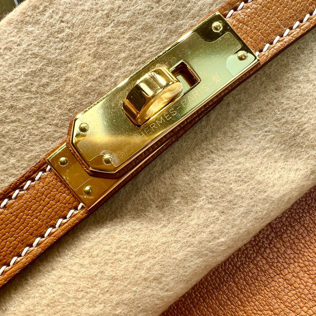 Hermes Kelly Elan bag Sellier Gold Chevre chamkila goatskin Gold hardware