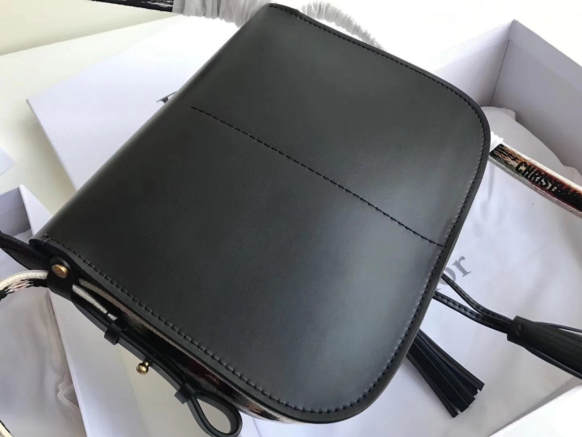 Christian Dior DIORODEO CALFSKIN FLAP BAG Black
