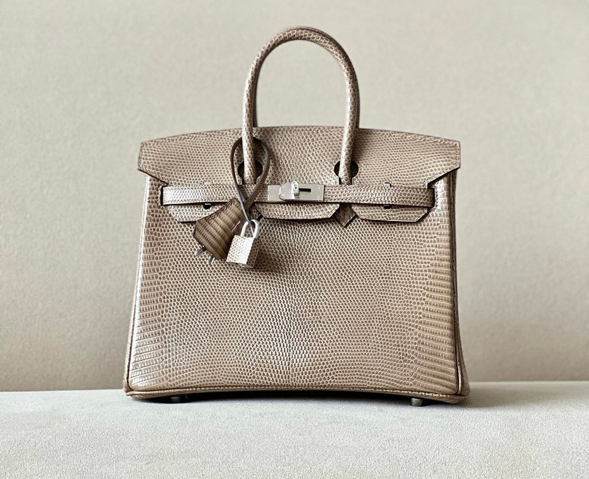 Hermes Chai Lizard Birkin Bag 25cm Palladium Hardware