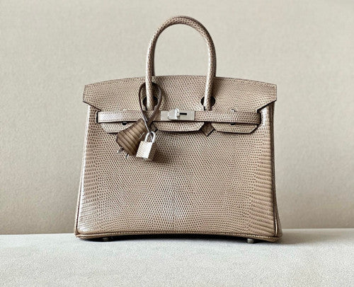 Hermes Chai Lizard Birkin Bag 25cm Palladium Hardware