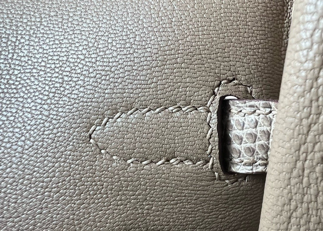 Hermes Chai Lizard Birkin Bag 25cm Palladium Hardware