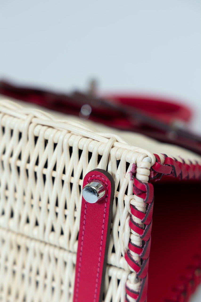 [Exclisuve] Hermes Limited Edition Picnic Birkin 25 Sellier Wicker and Rose Barenia leather  SS 2021