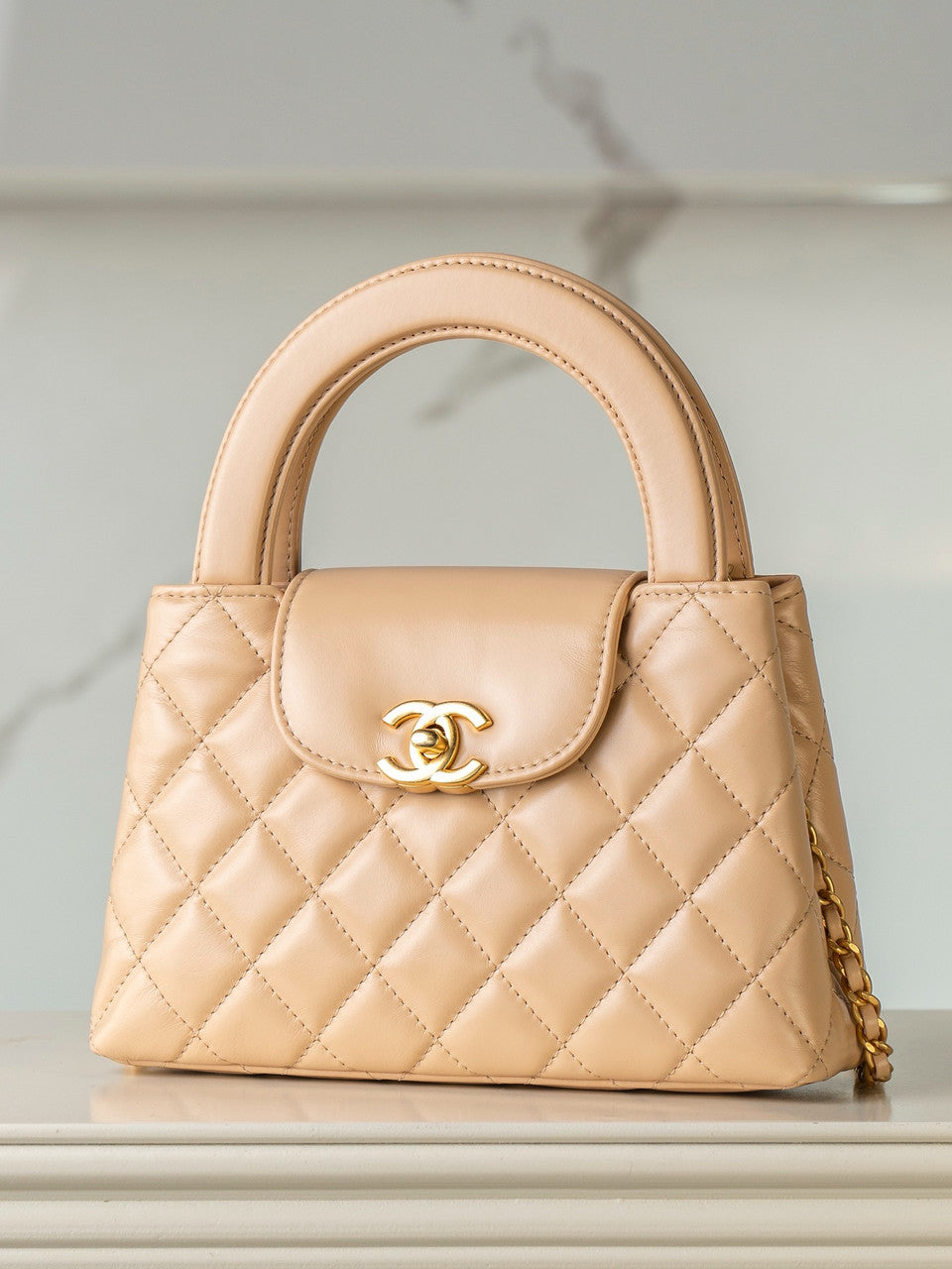 Chanel Kelly Mini Shopping Bag  Apricot Chanel