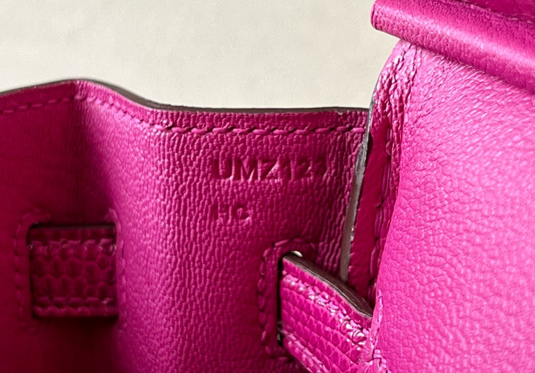 Hermes Rose Scheherazade Birkin Bag 25cm Lizard Palladium Hardware