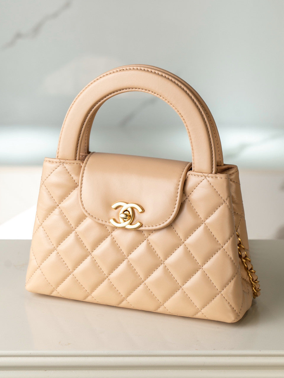 Chanel Kelly Mini Shopping Bag  Apricot Chanel