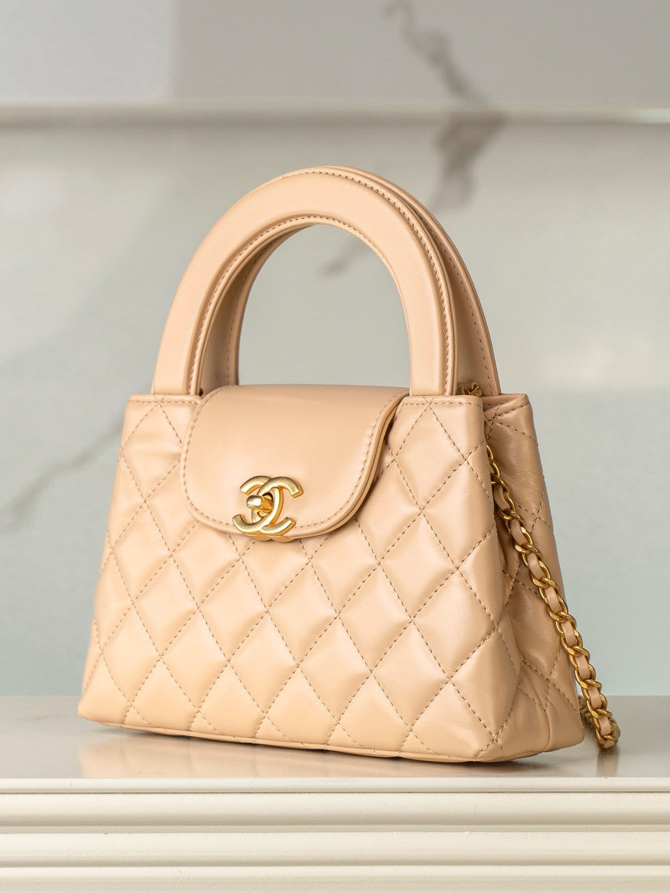 Chanel Kelly Mini Shopping Bag  Apricot Chanel