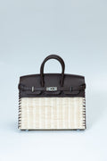 [Exclisuve] Hermes Limited Edition Picnic Birkin 25 Sellier Wicker and Black Barenia leather  SS 2021