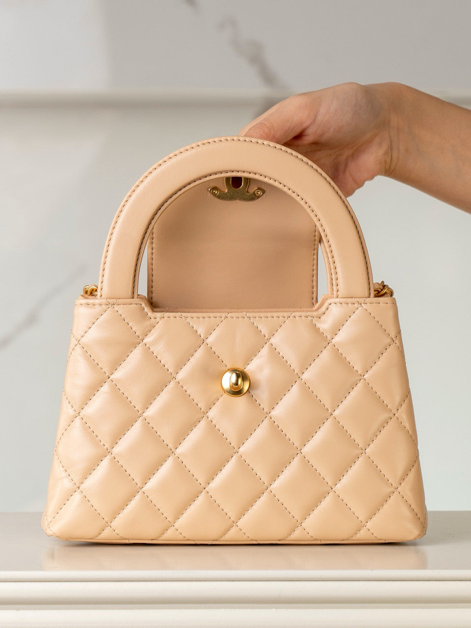 Chanel Kelly Mini Shopping Bag  Apricot Chanel