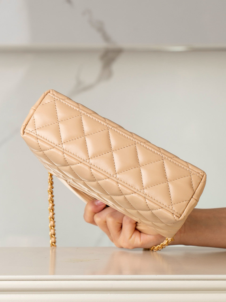 Chanel Kelly Mini Shopping Bag  Apricot Chanel