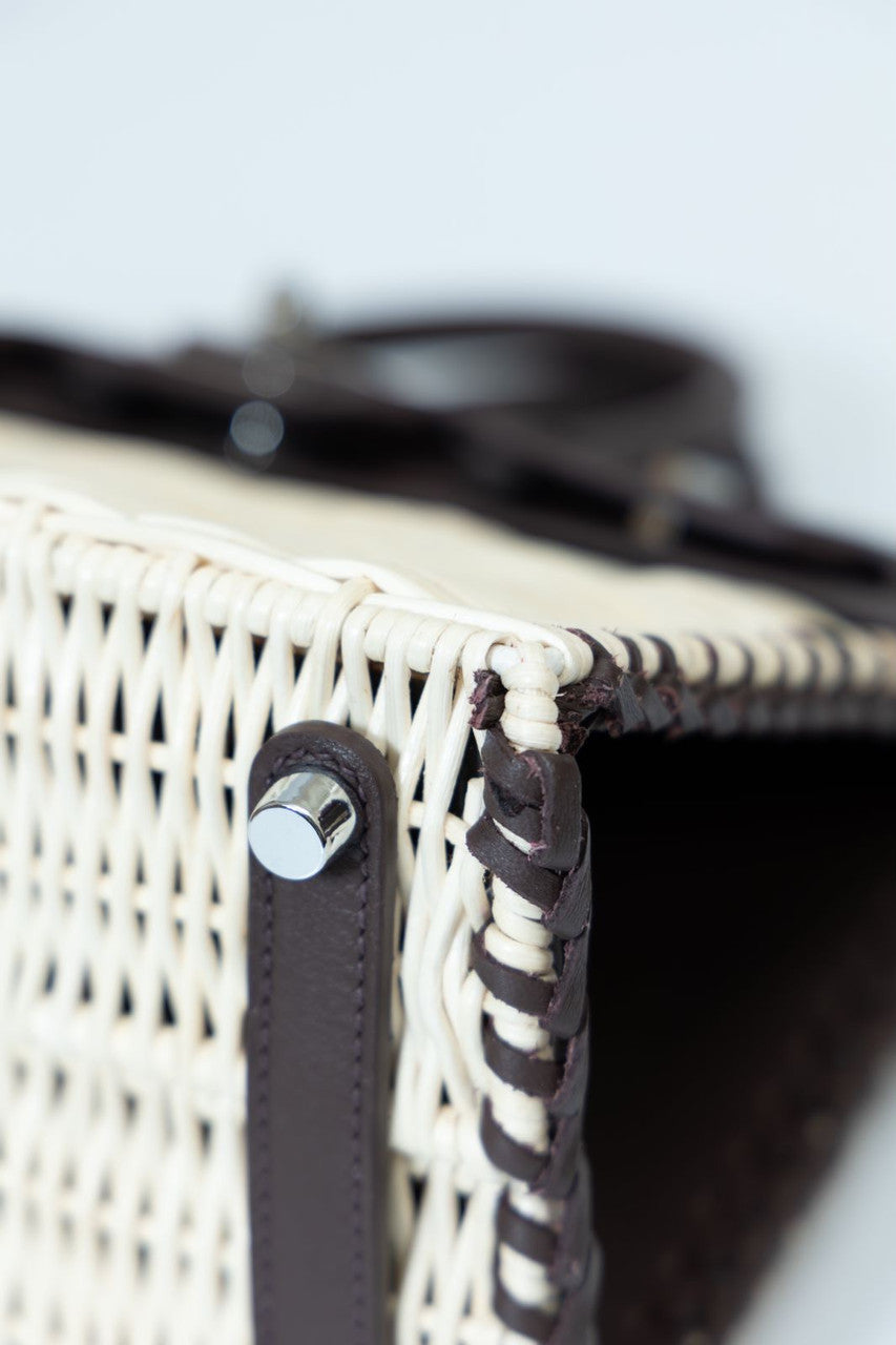 [Exclisuve] Hermes Limited Edition Picnic Birkin 25 Sellier Wicker and Black Barenia leather  SS 2021