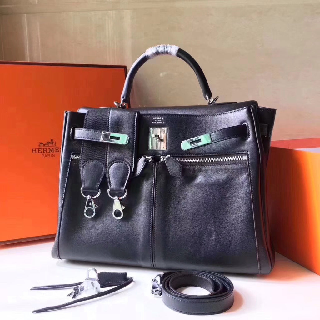 Hermes Kelly Lakis 35 Bag Black