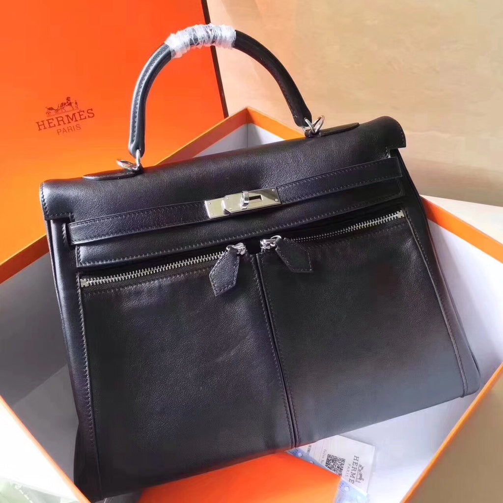 Hermes Kelly Lakis 35 Bag Black