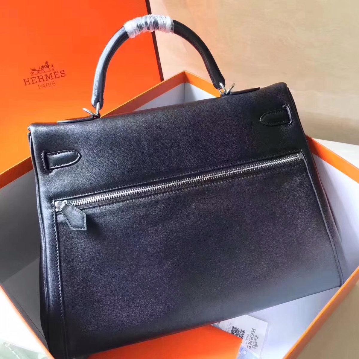 Hermes Kelly Lakis 35 Bag Black
