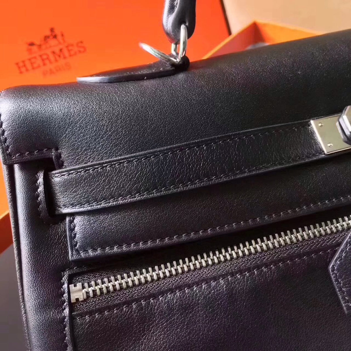 Hermes Kelly Lakis 35 Bag Black