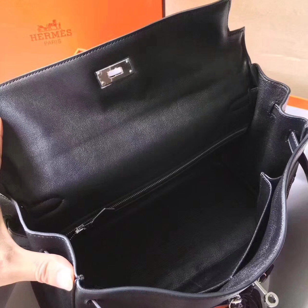 Hermes Kelly Lakis 35 Bag Black