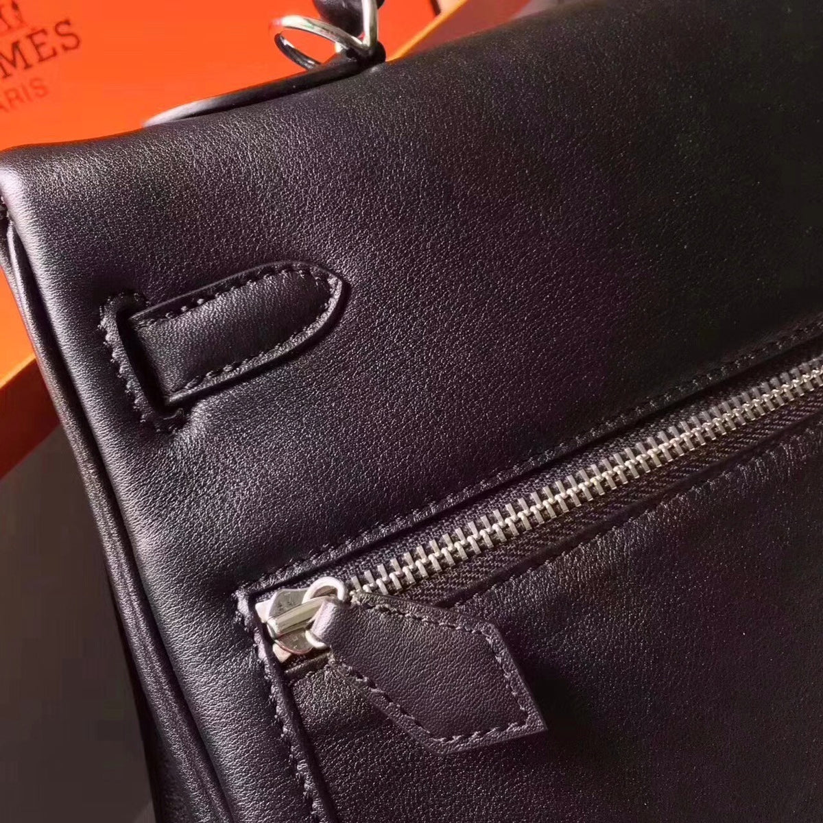 Hermes Kelly Lakis 35 Bag Black