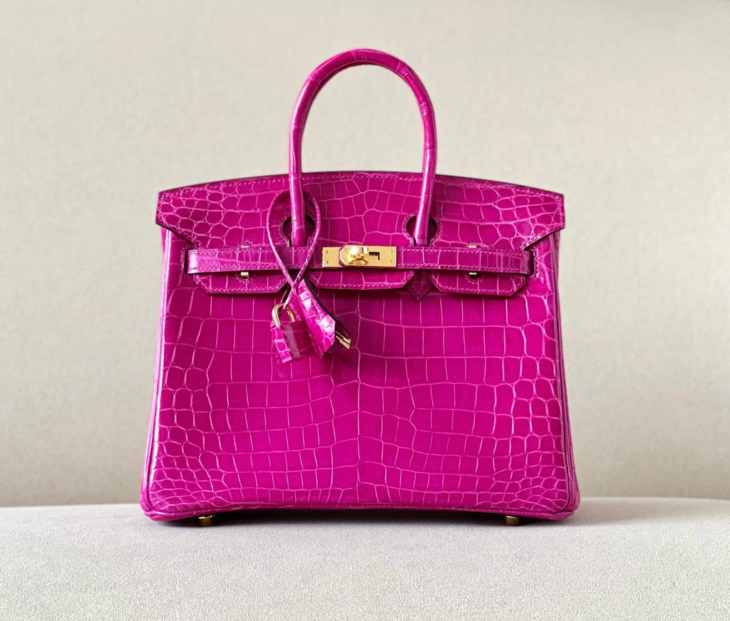 Hermes Rose Scheherazade Birkin Bag 25cm Niloticus Crocodile Gold Hardware