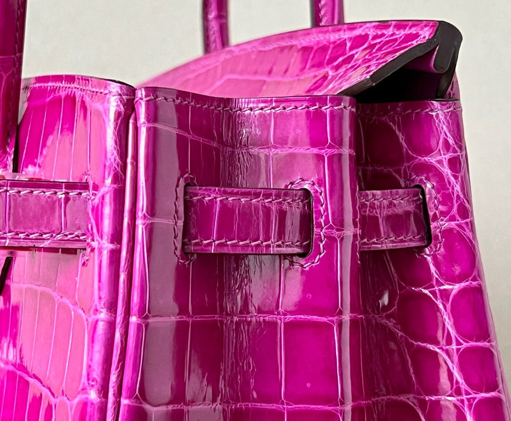Hermes Rose Scheherazade Birkin Bag 25cm Niloticus Crocodile Gold Hardware