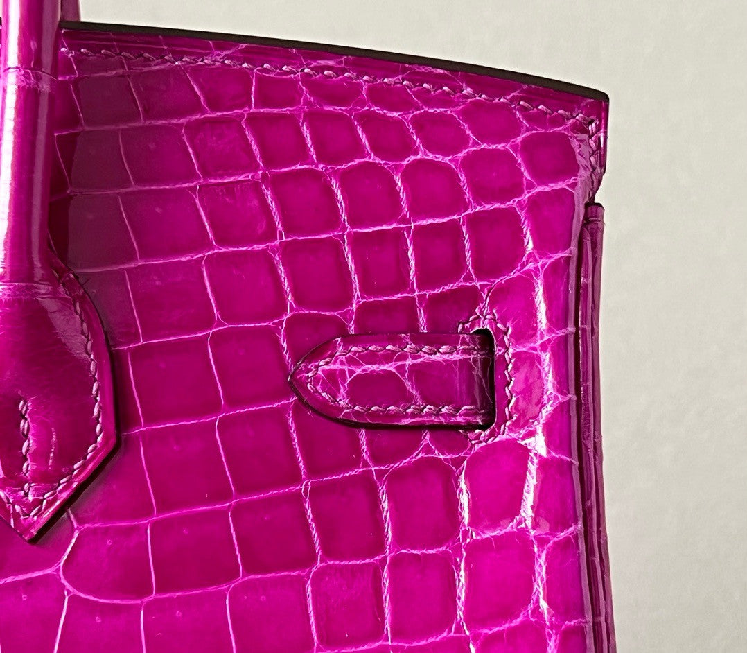 Hermes Rose Scheherazade Birkin Bag 25cm Niloticus Crocodile Gold Hardware