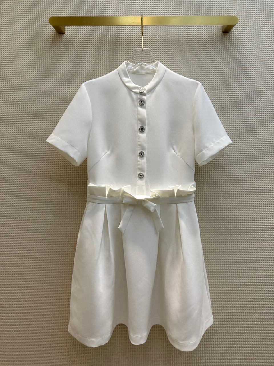 Christian Dior SHORT FLARED DRESS White Wool and Silk
