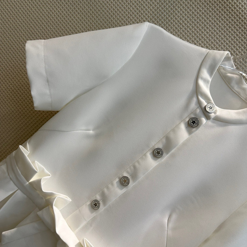 Christian Dior SHORT FLARED DRESS White Wool and Silk