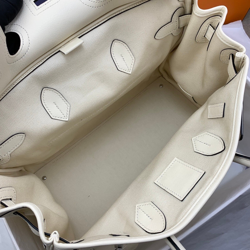 Hermes Limited Edition Cargo Birkin 35 cm Craie Swift and  canvas