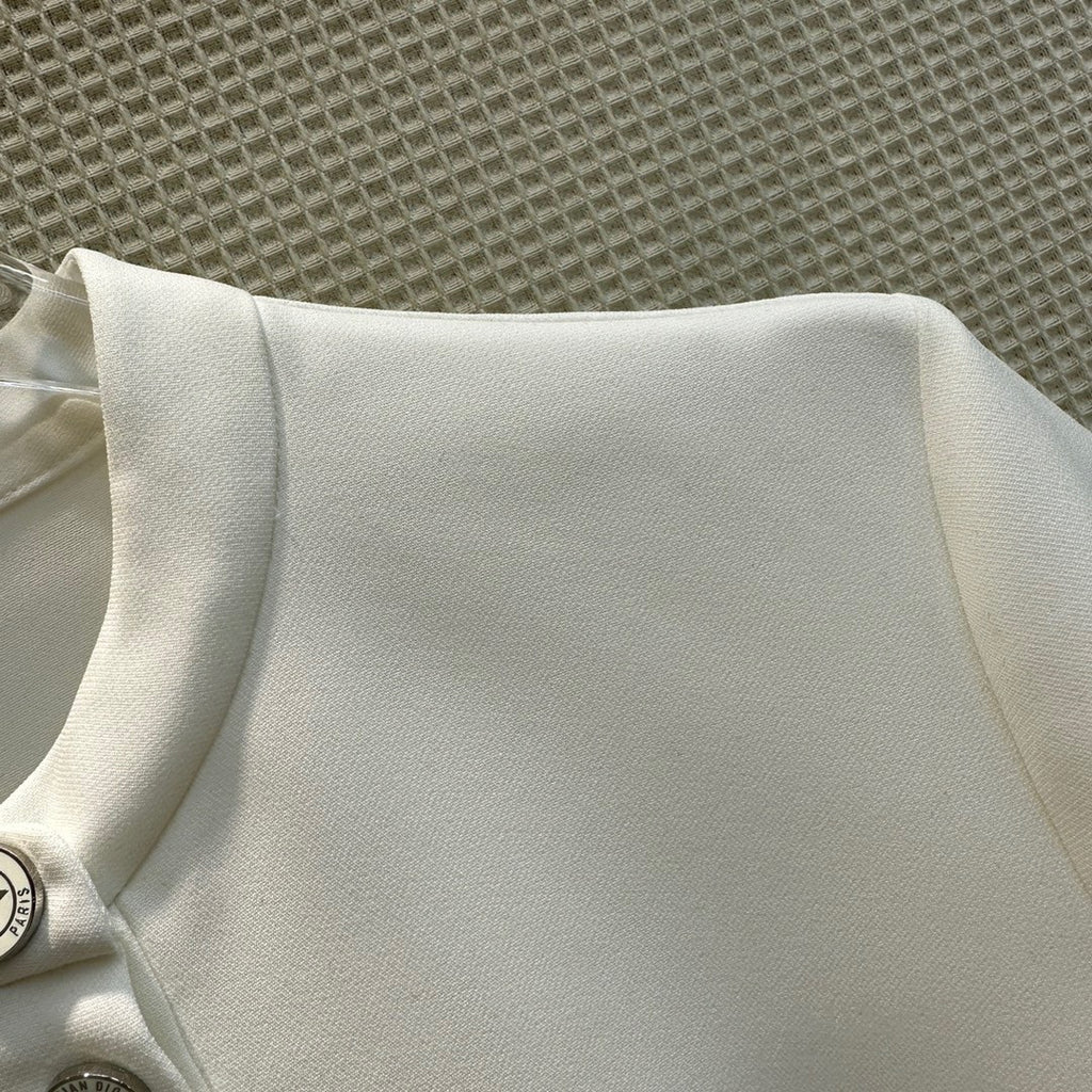 Christian Dior SHORT FLARED DRESS White Wool and Silk