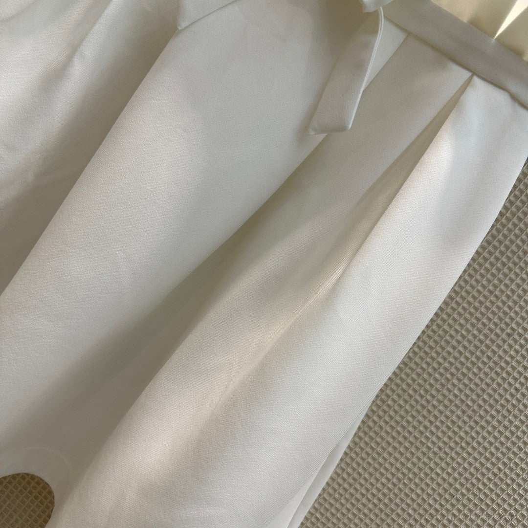 Christian Dior SHORT FLARED DRESS White Wool and Silk