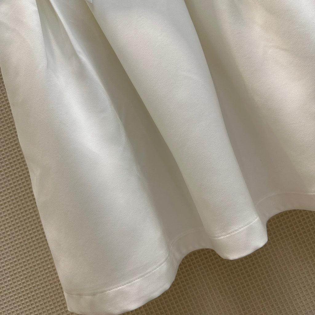 Christian Dior SHORT FLARED DRESS White Wool and Silk