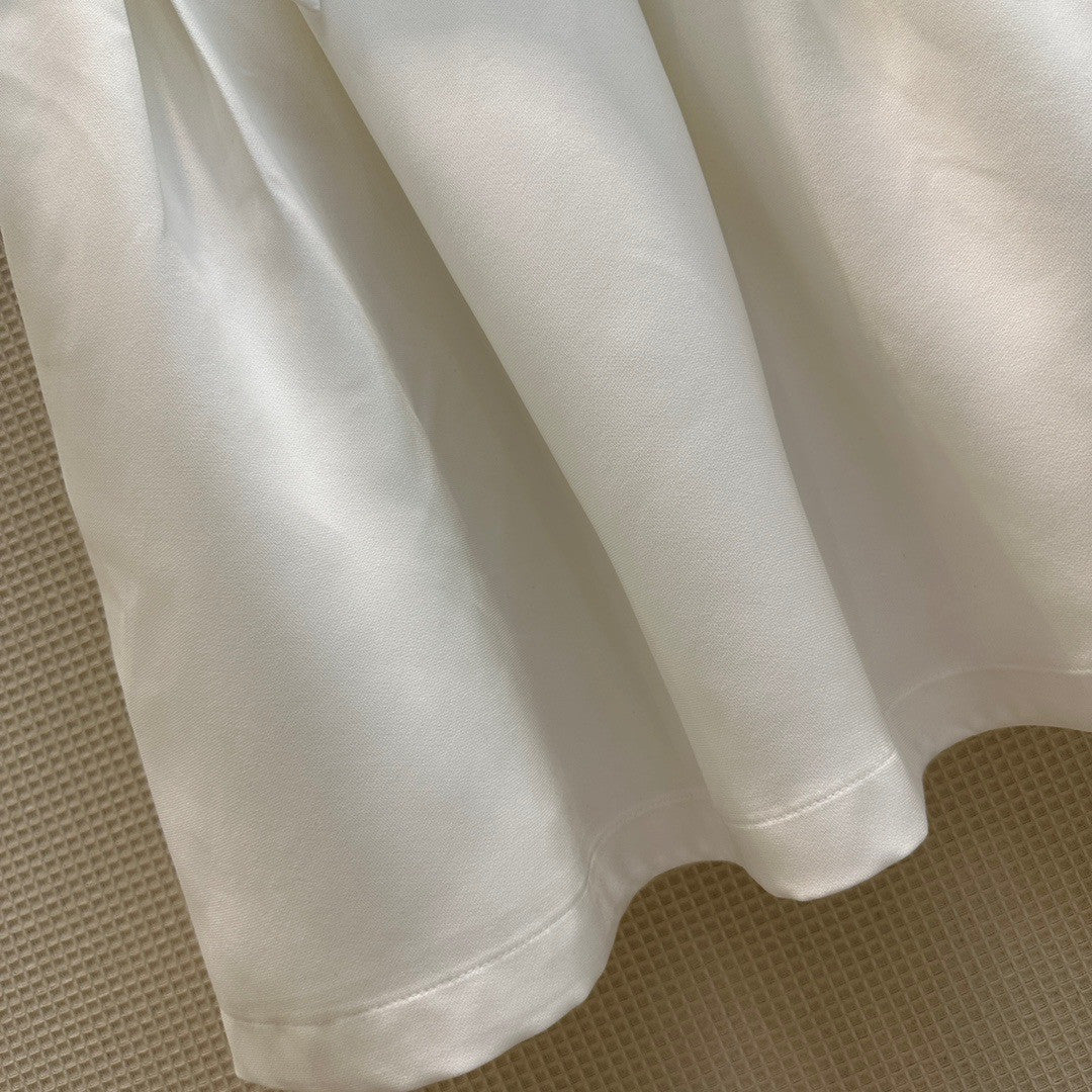 Christian Dior SHORT FLARED DRESS White Wool and Silk