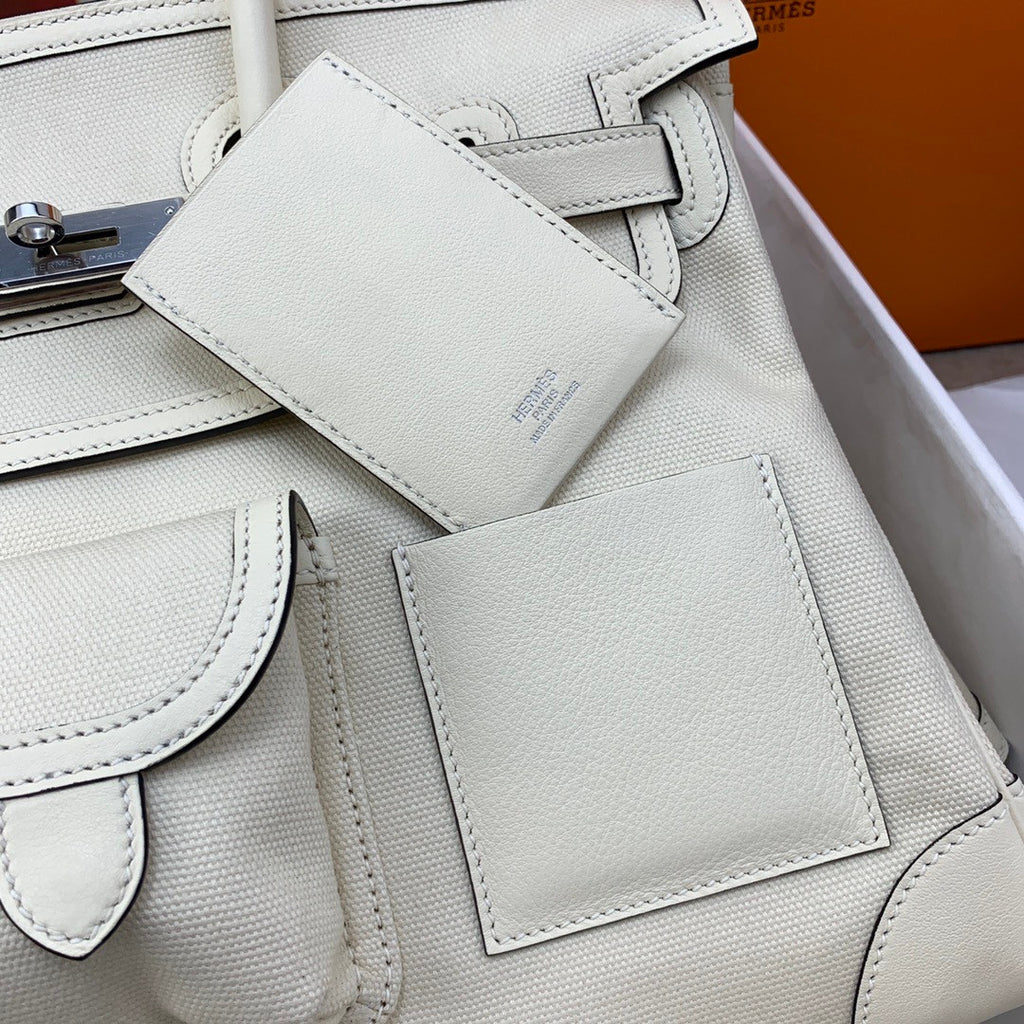 Hermes Limited Edition Cargo Birkin 35 cm Craie Swift and  canvas