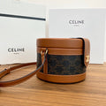 Celine MEDIUM TAMBOUR BAG IN TRIOMPHE CANVAS