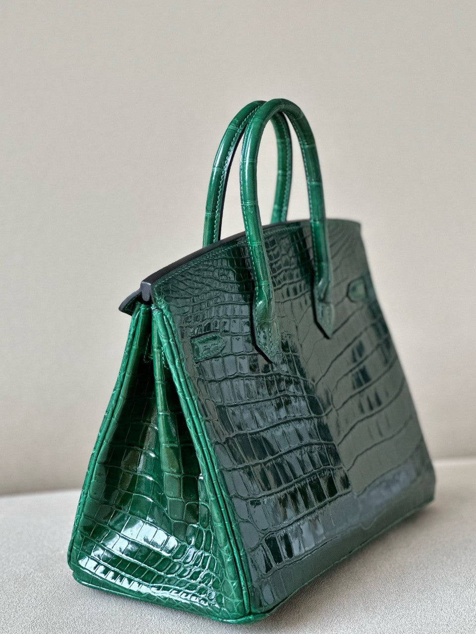 Hermes VERT FORET Birkin Bag 25cm Niloticus Crocodile Gold Hardware