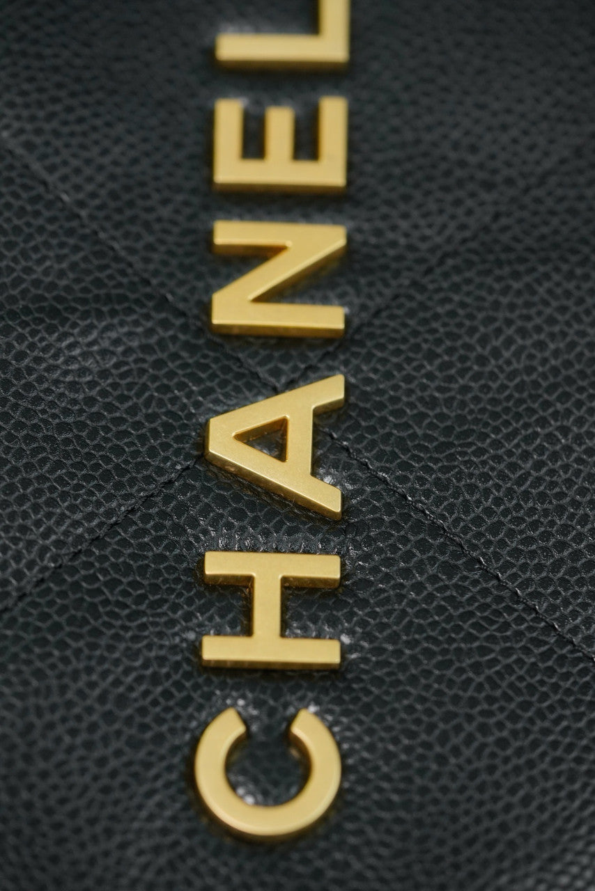 CHANEL 22 HANDBAG Caviar Black with Gold Hardware Medium SS 2024