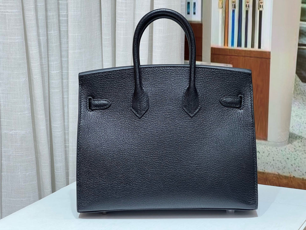 Hermès Limited Edition Birkin 25 Bouclerie Moderne Noir / Black Chevre Palladium Hardware