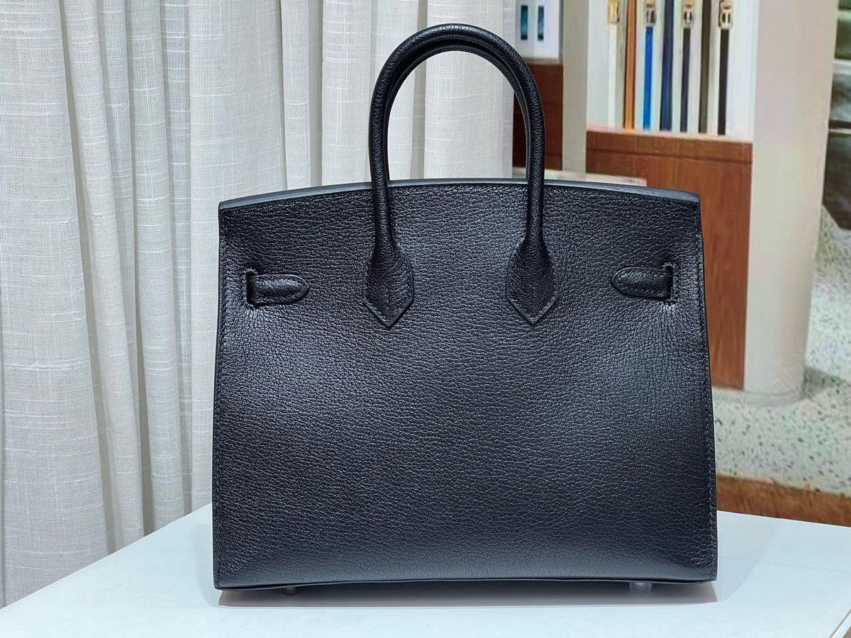 Hermès Limited Edition Birkin 25 Bouclerie Moderne Noir / Black Chevre Palladium Hardware
