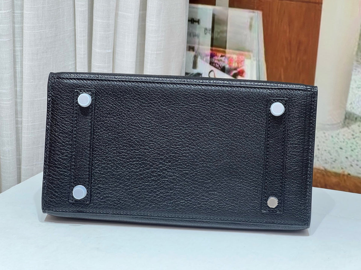 Hermès Limited Edition Birkin 25 Bouclerie Moderne Noir / Black Chevre Palladium Hardware