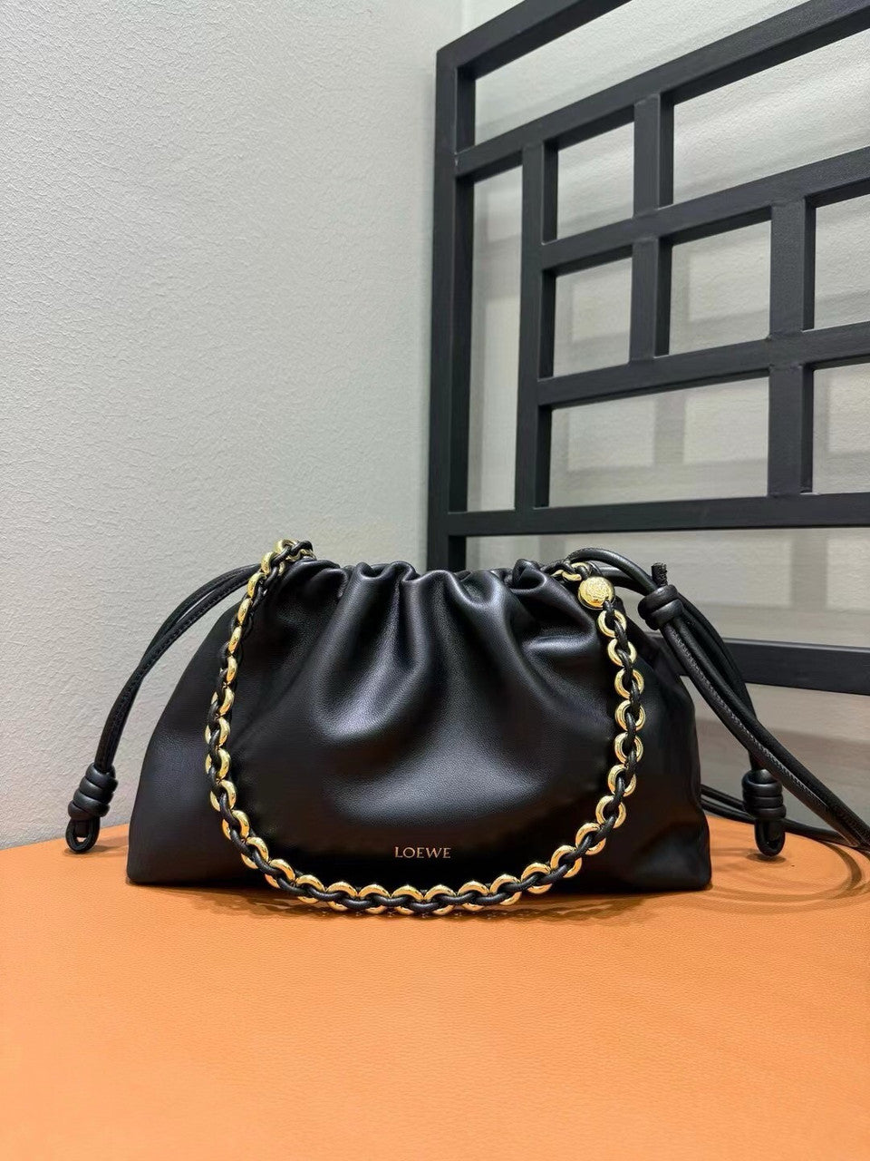 Loewe Flamenco Purse bag in mellow nappa lambskin Black